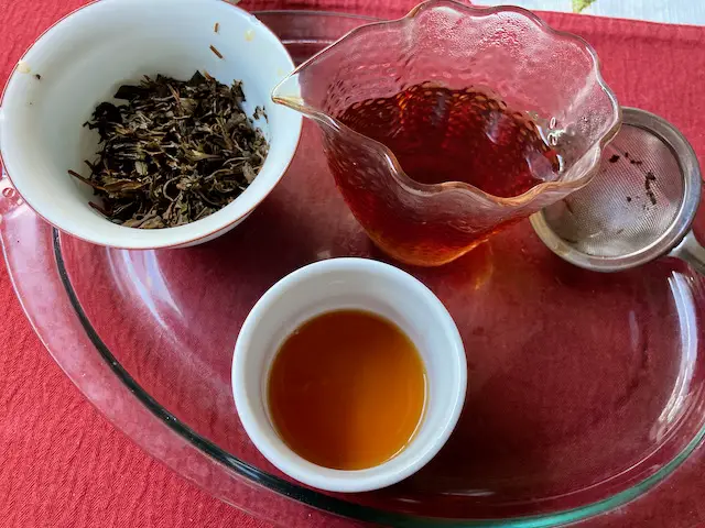 serving of loose-leaf tea